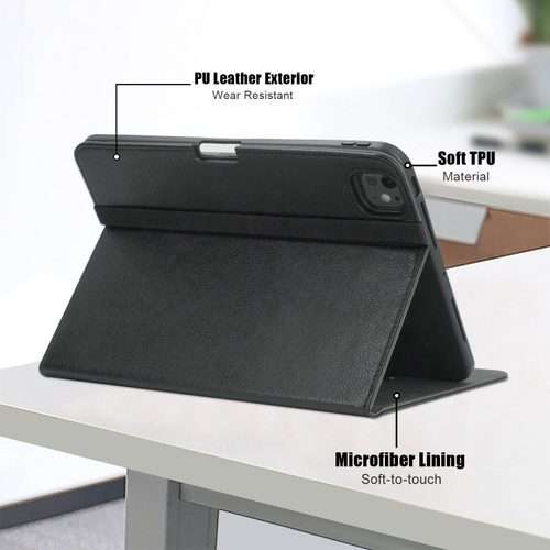 For iPad Pro 11 2025 / 2024 Front Stand Smart TPU Leather Tablet Case(Black)