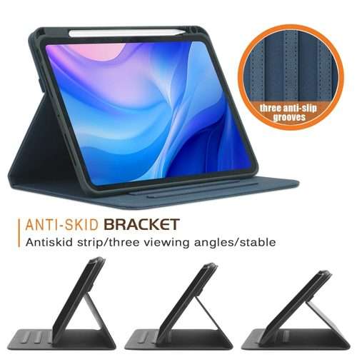 For iPad Pro 11 2025 / 2024 Front Stand Smart TPU Leather Tablet Case(Dark Blue)