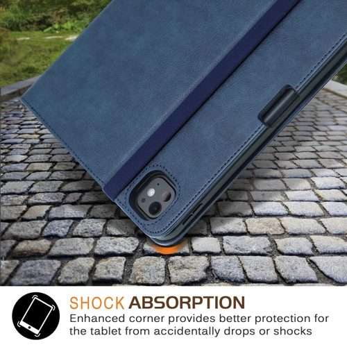 For iPad Pro 11 2025 / 2024 Front Stand Smart TPU Leather Tablet Case(Dark Blue)