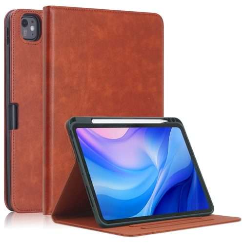 For iPad Pro 11 2025 / 2024 Front Stand Smart TPU Leather Tablet Case(Brown)