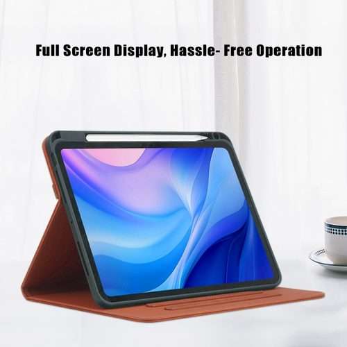 For iPad Pro 11 2025 / 2024 Front Stand Smart TPU Leather Tablet Case(Brown)