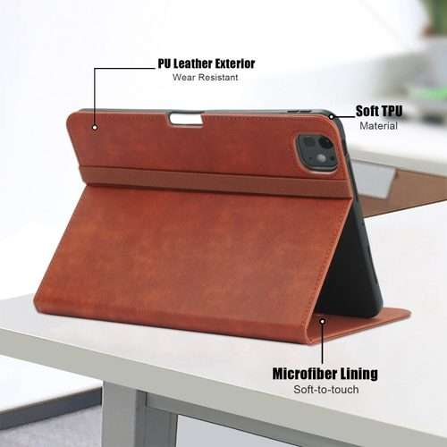 For iPad Pro 11 2025 / 2024 Front Stand Smart TPU Leather Tablet Case(Brown)