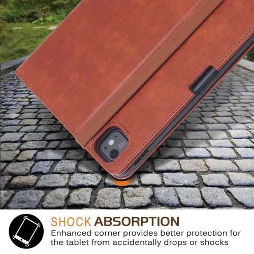 For iPad Pro 11 2025 / 2024 Front Stand Smart TPU Leather Tablet Case(Brown)