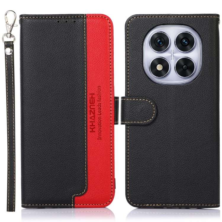 For Redmi Note 14 Pro 4G / 14 Pro+ 5G Global KHAZNEH Litchi Texture Leather RFID Phone Case(Black)