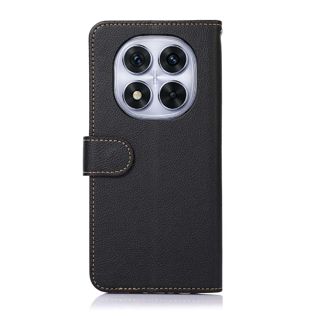 For Redmi Note 14 Pro 4G / 14 Pro+ 5G Global KHAZNEH Litchi Texture Leather RFID Phone Case(Black)