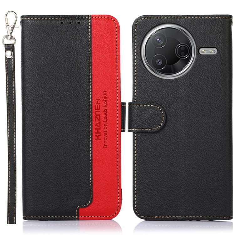 For Redmi K80 / K80 Pro KHAZNEH Litchi Texture Leather RFID Phone Case(Black)
