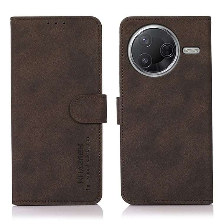 For Redmi K80 / K80 Pro KHAZNEH Matte Texture Leather Phone Case(Brown)