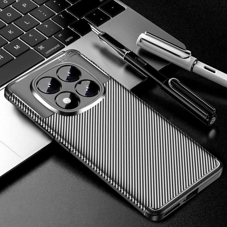 For Redmi Note 14 Pro 4G Carbon Fiber Texture Shockproof TPU Phone Case(Black)