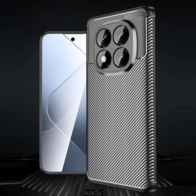 For Redmi Note 14 Pro 4G Carbon Fiber Texture Shockproof TPU Phone Case(Black)