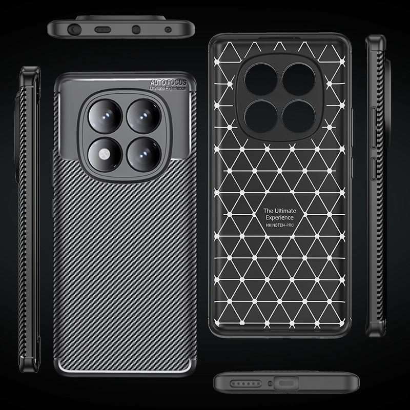 For Redmi Note 14 Pro 4G Carbon Fiber Texture Shockproof TPU Phone Case(Black)