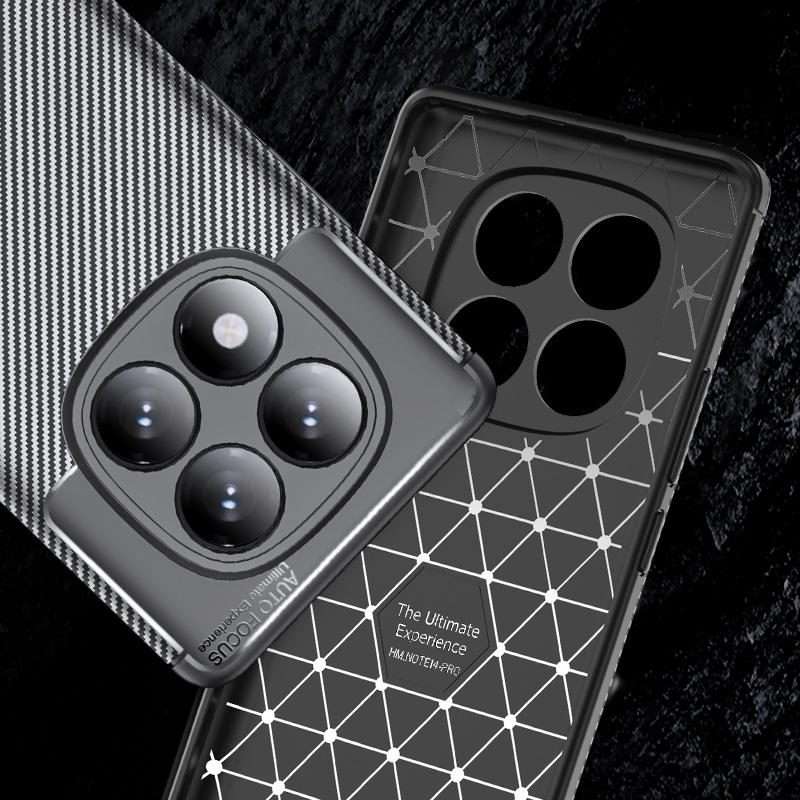 For Redmi Note 14 Pro 4G Carbon Fiber Texture Shockproof TPU Phone Case(Black)