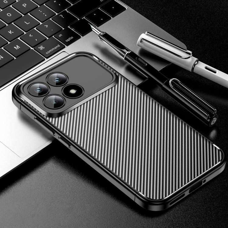 For Redmi K90 / Poco F8 Pro Carbon Fiber Texture Shockproof TPU Phone Case(Black)