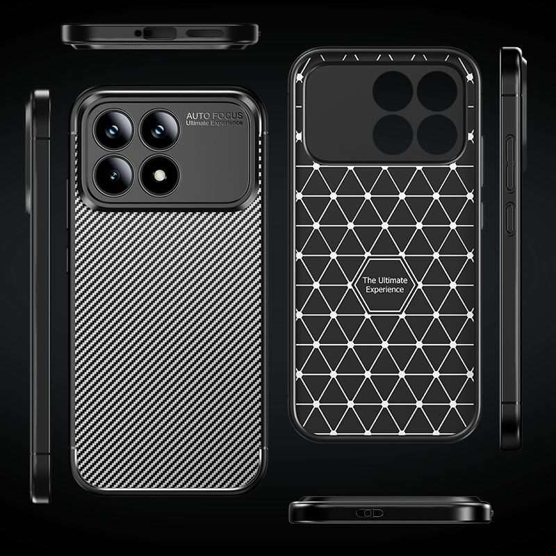 For Redmi K90 / Poco F8 Pro Carbon Fiber Texture Shockproof TPU Phone Case(Black)
