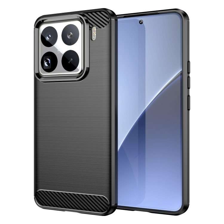 For Xiaomi 15 Pro Carbon Fiber Brushed Texture TPU Phone Case(Black)