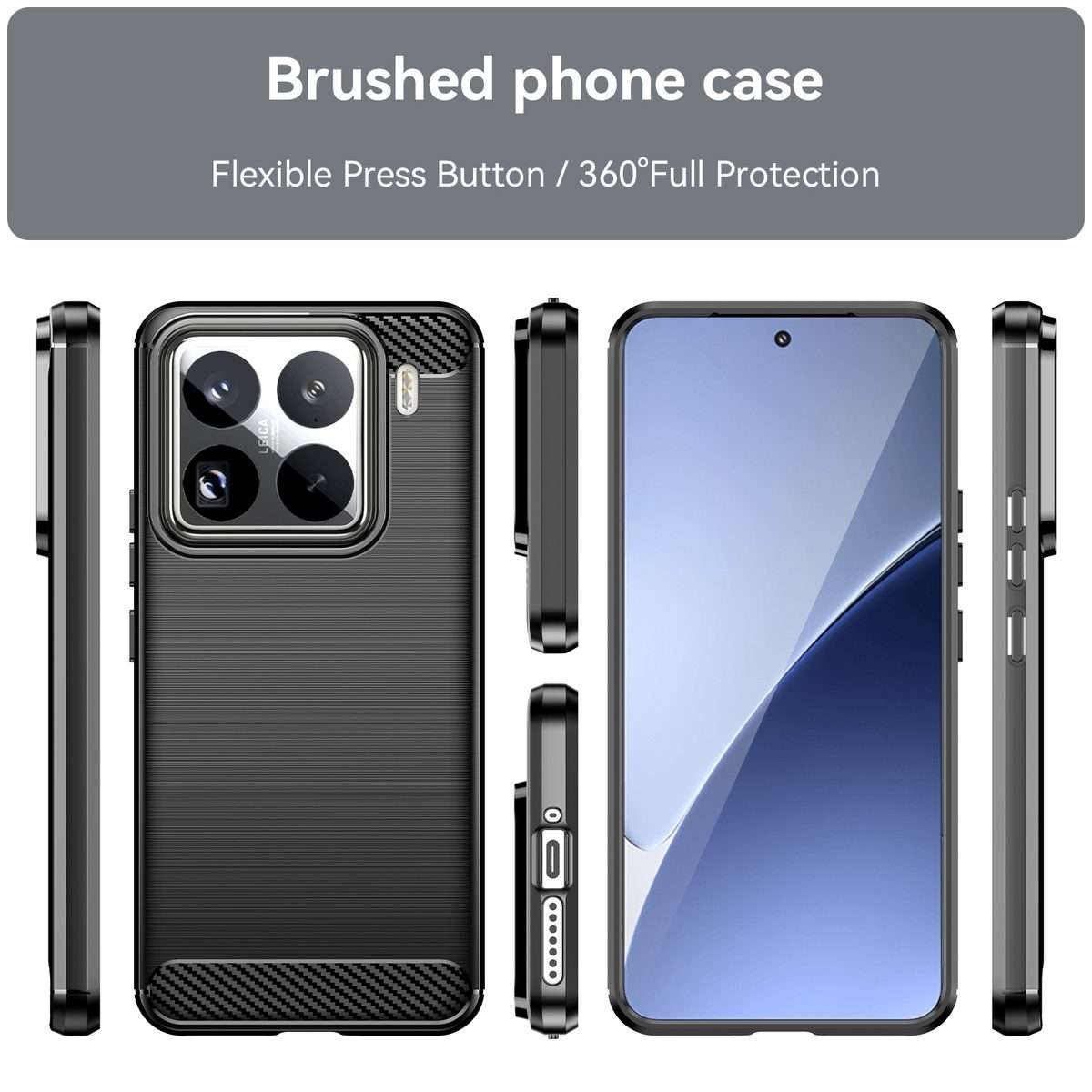 For Xiaomi 15 Pro Carbon Fiber Brushed Texture TPU Phone Case(Black)