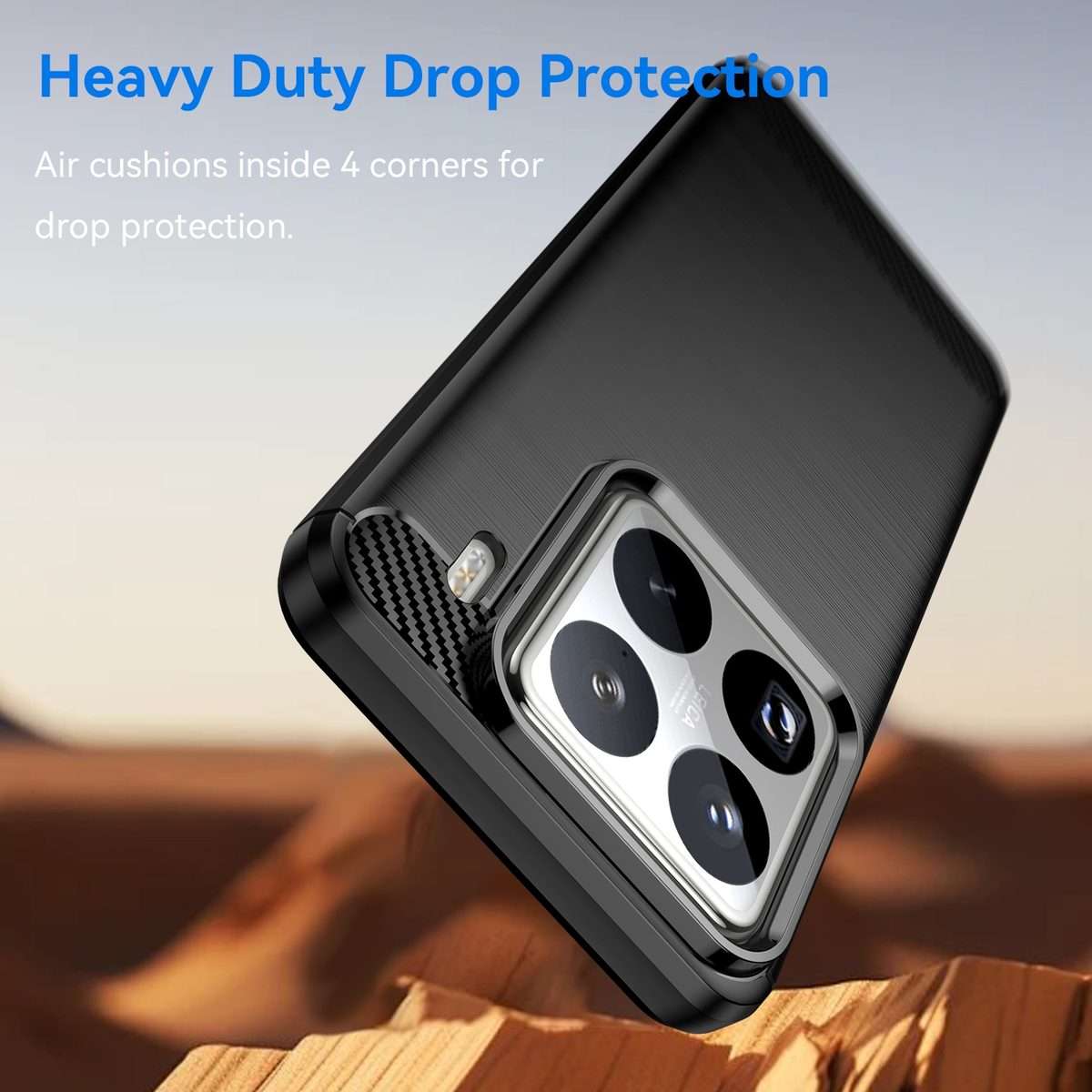 For Xiaomi 15 Pro Carbon Fiber Brushed Texture TPU Phone Case(Black)