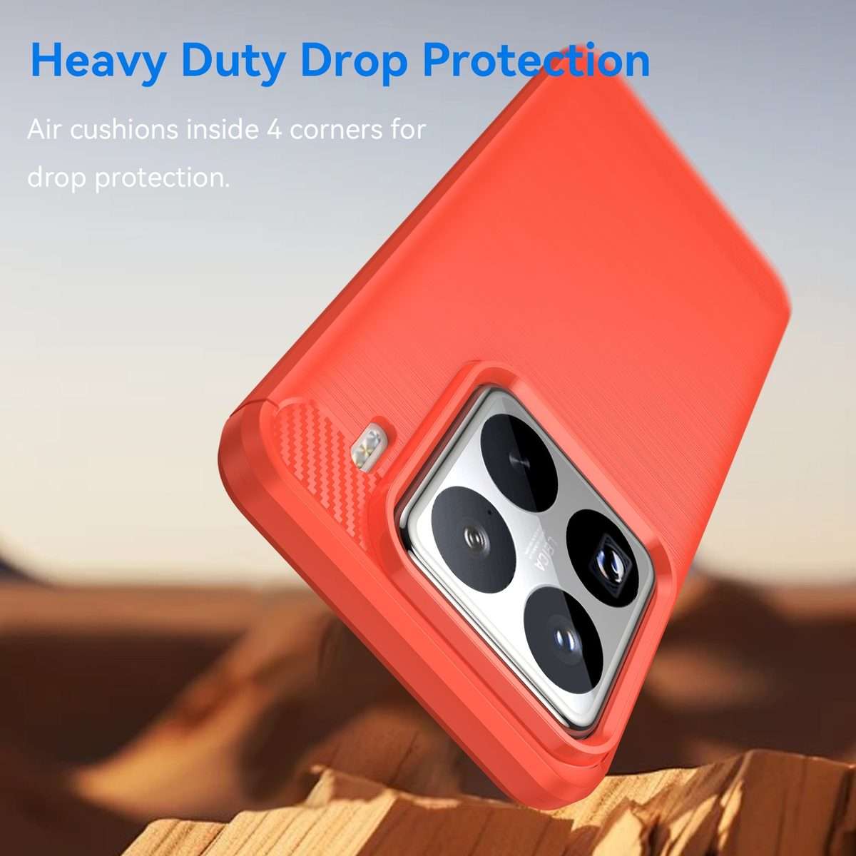 For Xiaomi 15 Pro Carbon Fiber Brushed Texture TPU Phone Case(Red)