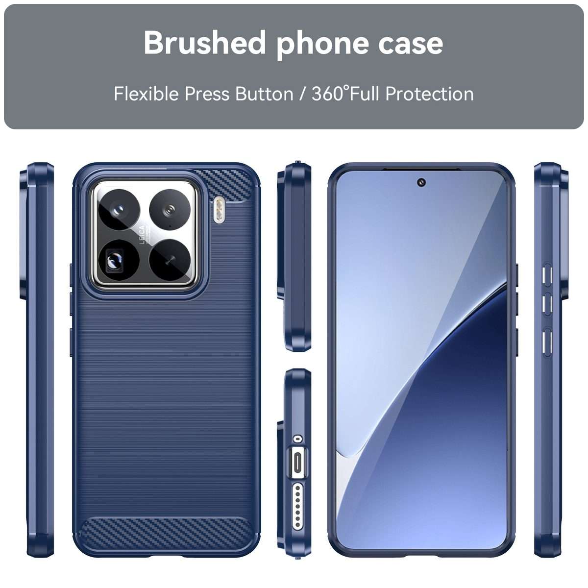 For Xiaomi 15 Pro Carbon Fiber Brushed Texture TPU Phone Case(Blue)