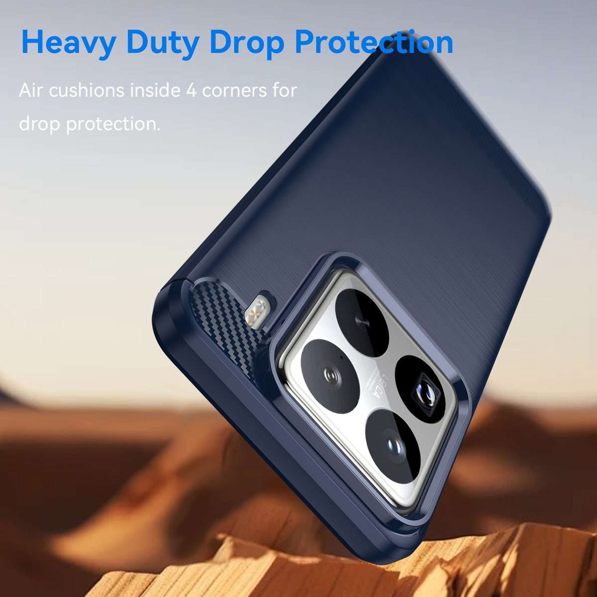 For Xiaomi 15 Pro Carbon Fiber Brushed Texture TPU Phone Case(Blue)