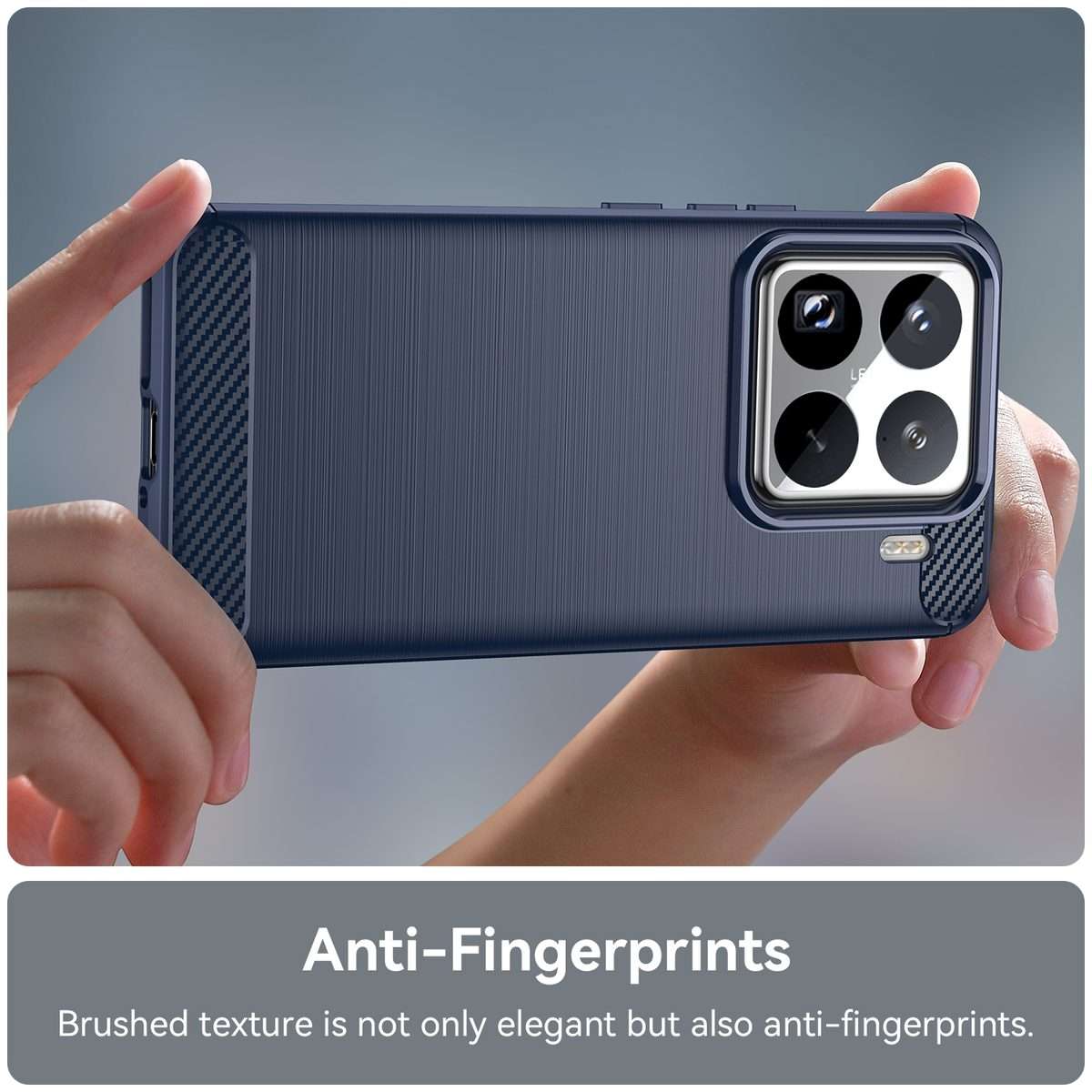 For Xiaomi 15 Pro Carbon Fiber Brushed Texture TPU Phone Case(Blue)