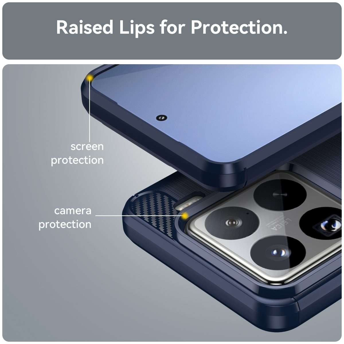 For Xiaomi 15 Pro Carbon Fiber Brushed Texture TPU Phone Case(Blue)