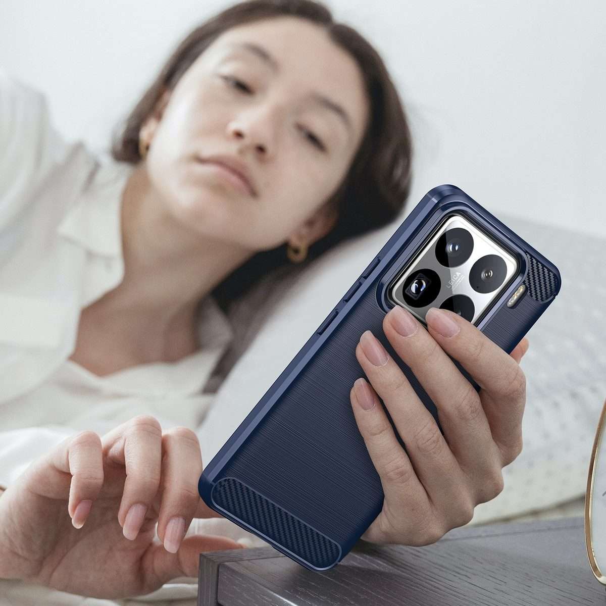 For Xiaomi 15 Pro Carbon Fiber Brushed Texture TPU Phone Case(Blue)