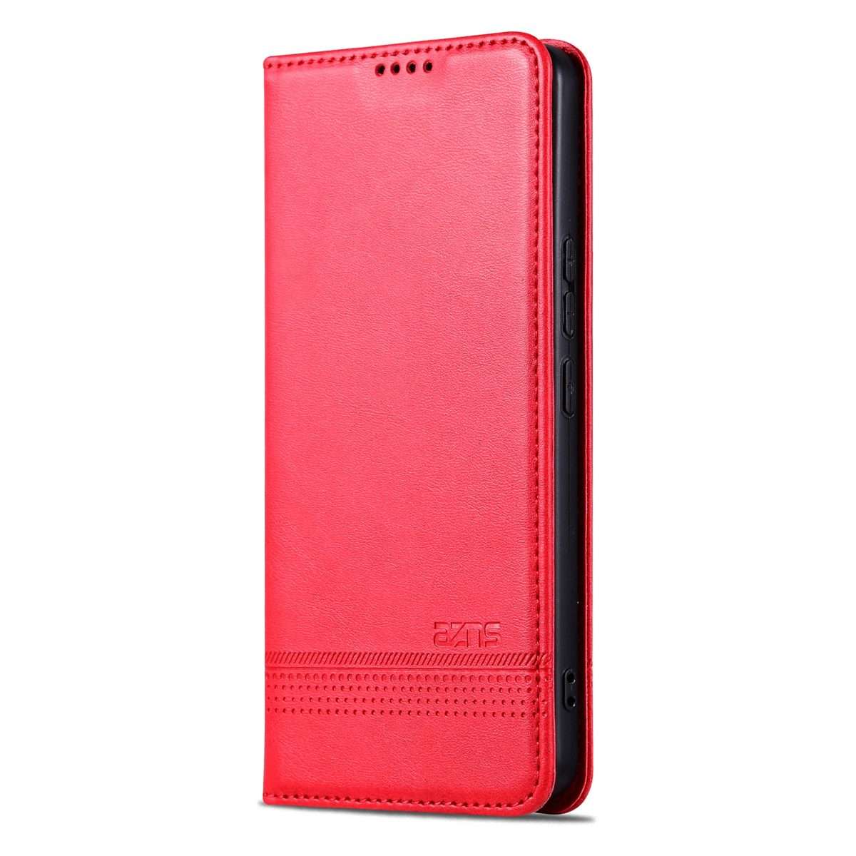 For Redmi Note 14 Pro+ 5G AZNS Magnetic Calf Texture Flip Leather Phone Case(Red)