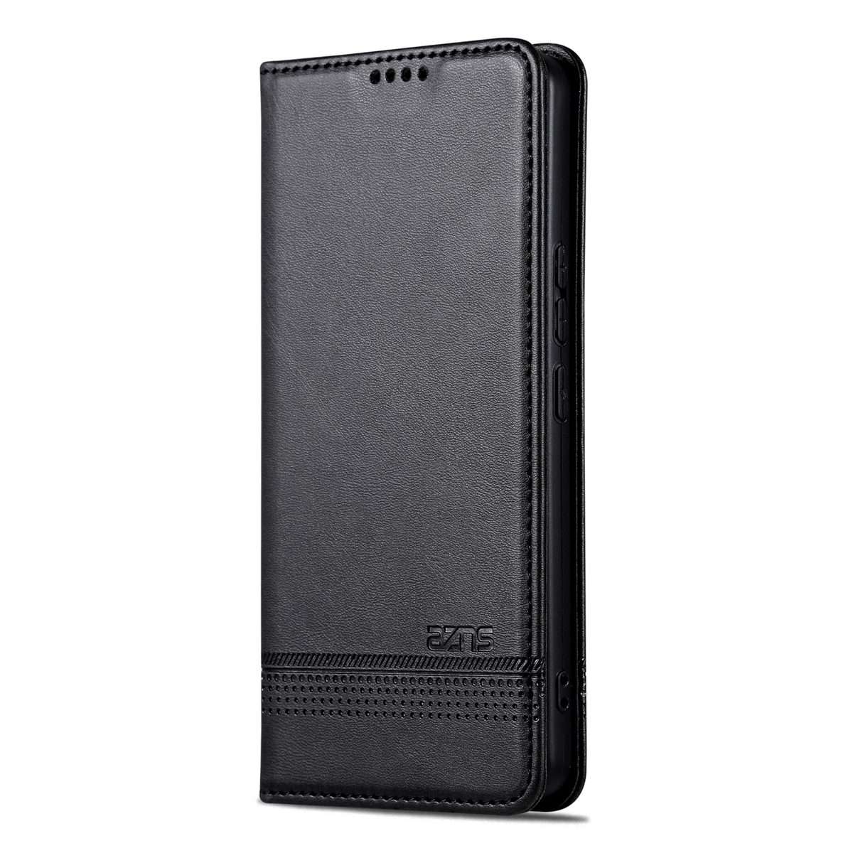 For Redmi Note 14 Pro+ 5G AZNS Magnetic Calf Texture Flip Leather Phone Case(Black)