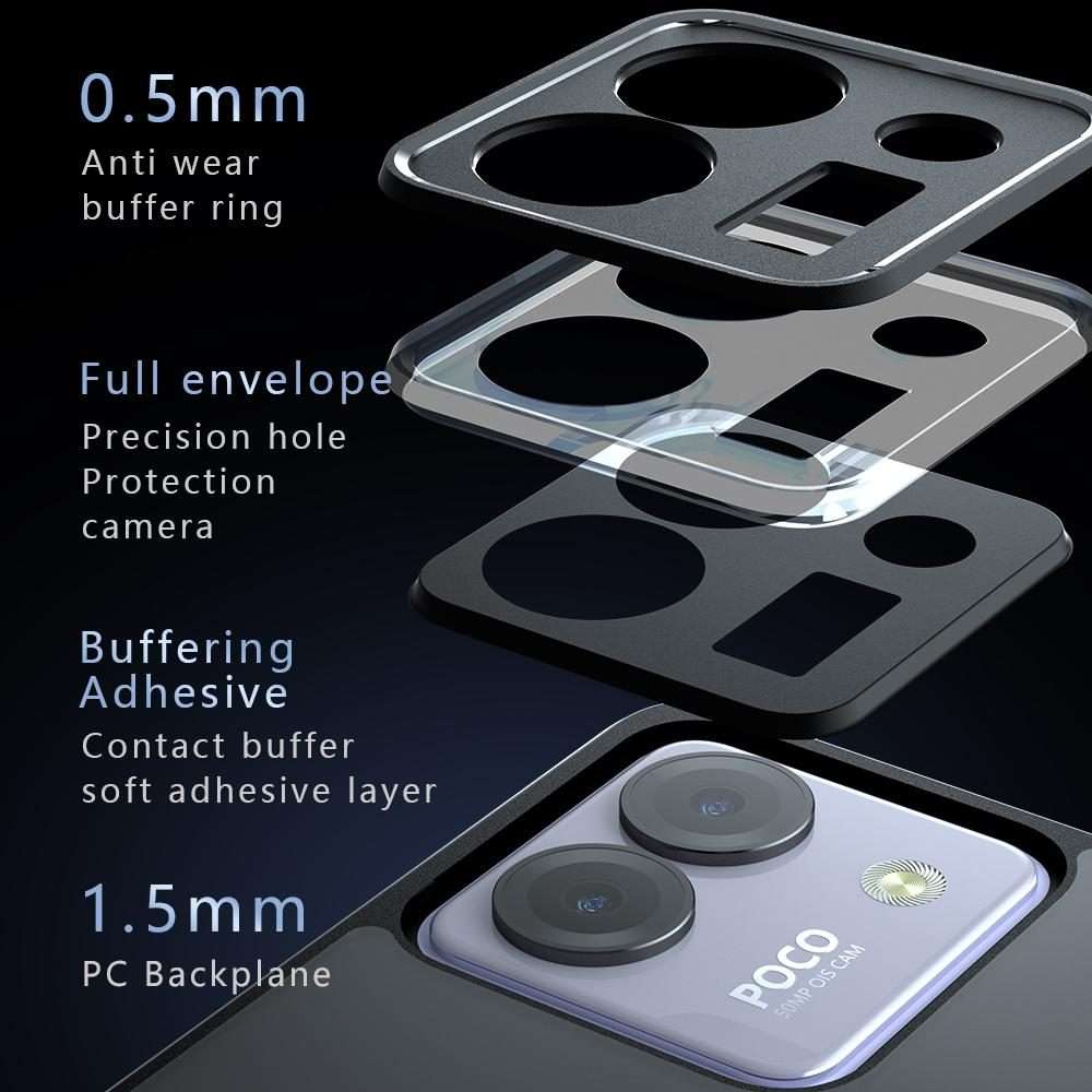 For Xiaomi Poco M7 Pro 5G Armor Precise Hole PC Hybrid TPU Phone Case(Frosted Black)