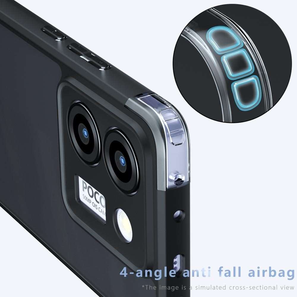 For Xiaomi Poco M7 Pro 5G Armor Precise Hole PC Hybrid TPU Phone Case(Frosted Black)