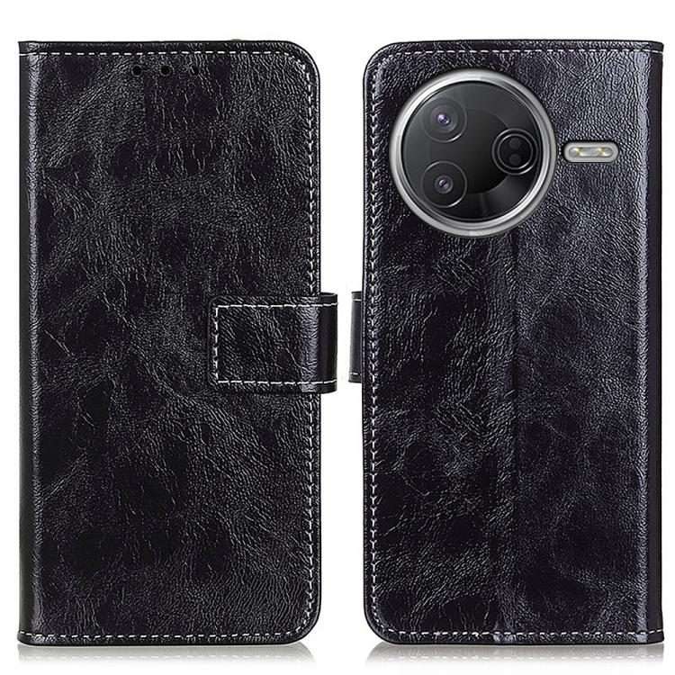 For Redmi K80 / K80 Pro Retro Crazy Horse Texture Leather Phone Case(Black)