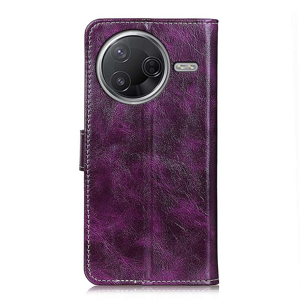 For Redmi K80 / K80 Pro Retro Crazy Horse Texture Leather Phone Case(Purple)