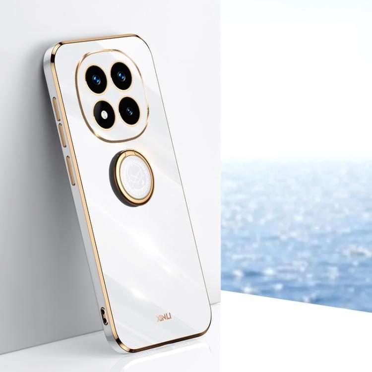 For Redmi Note 14 Pro 4G Global XINLI Straight Edge 6D Electroplate TPU Phone Case wit ... (White)