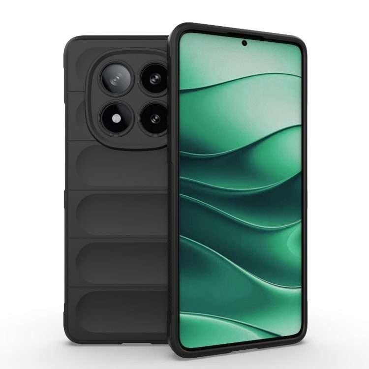 For Redmi Note 14 Pro 5G Magic Shield TPU + Flannel Phone Case(Black)
