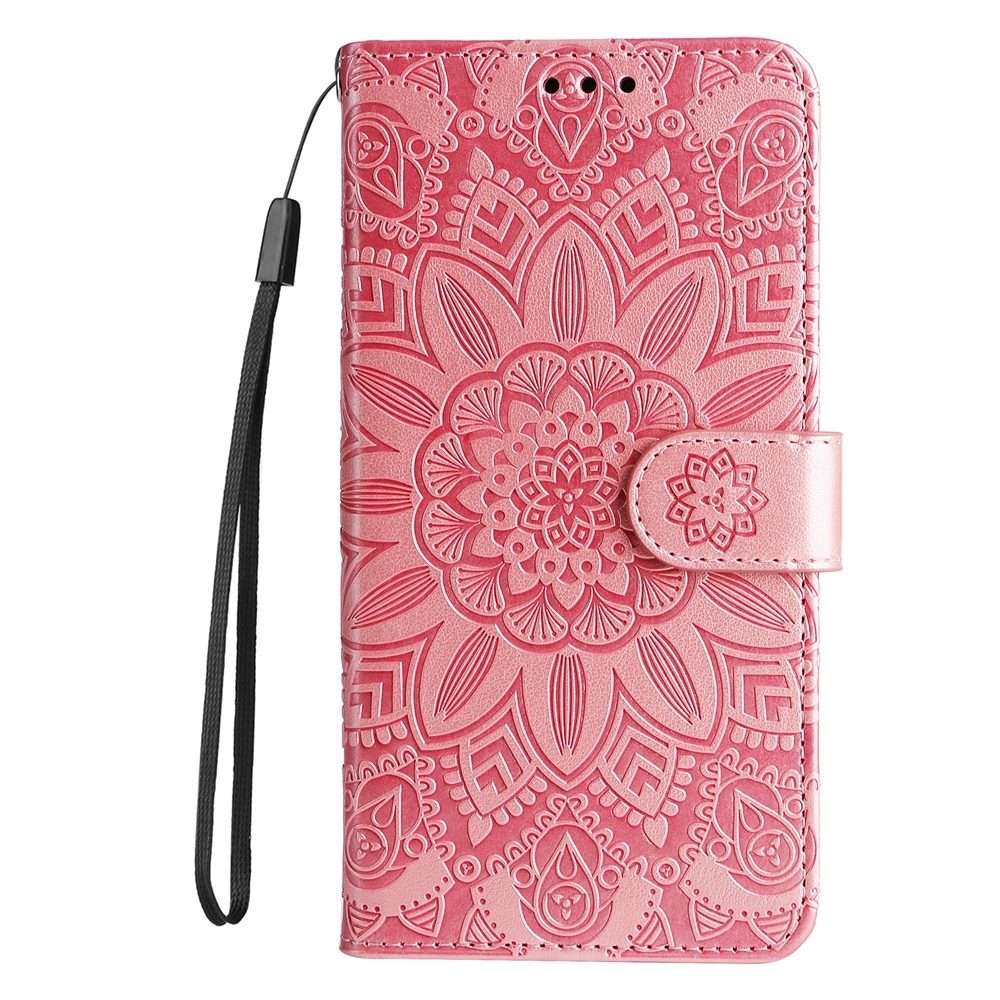 For Xiaomi 15 Pro Embossed Sunflower Leather Phone Case(Pink)