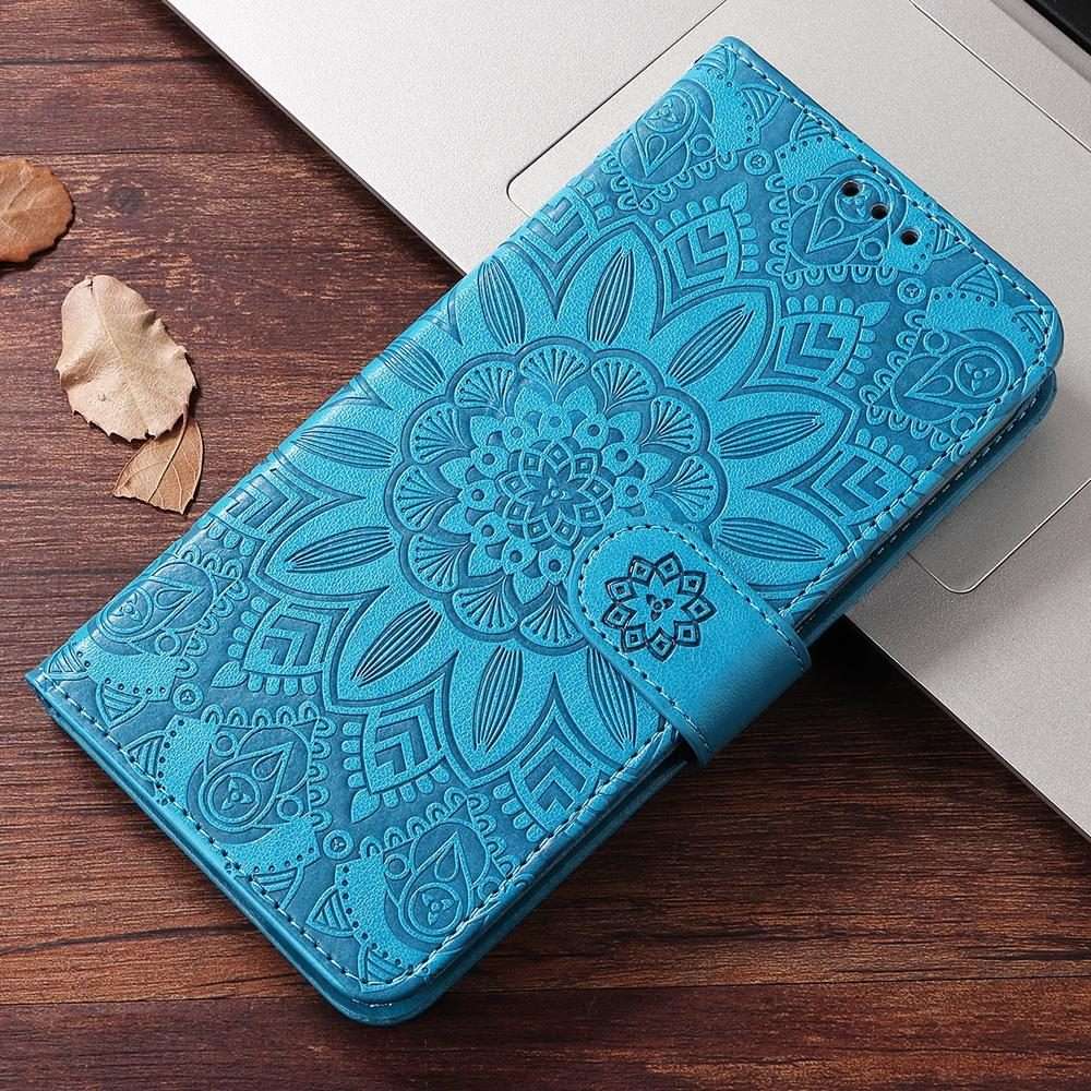 For Xiaomi 15T Pro 5G Embossed Sunflower Leather Phone Case(Blue)