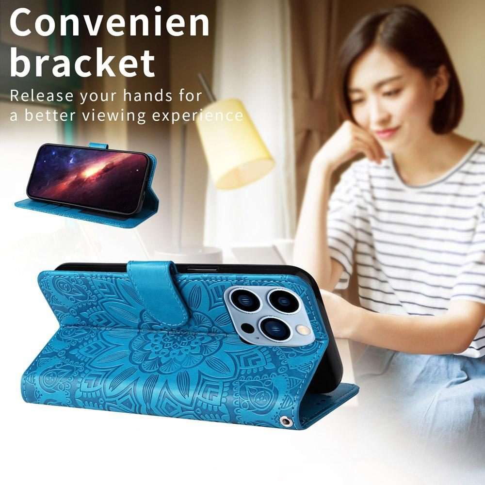 For Xiaomi 15T Pro 5G Embossed Sunflower Leather Phone Case(Blue)