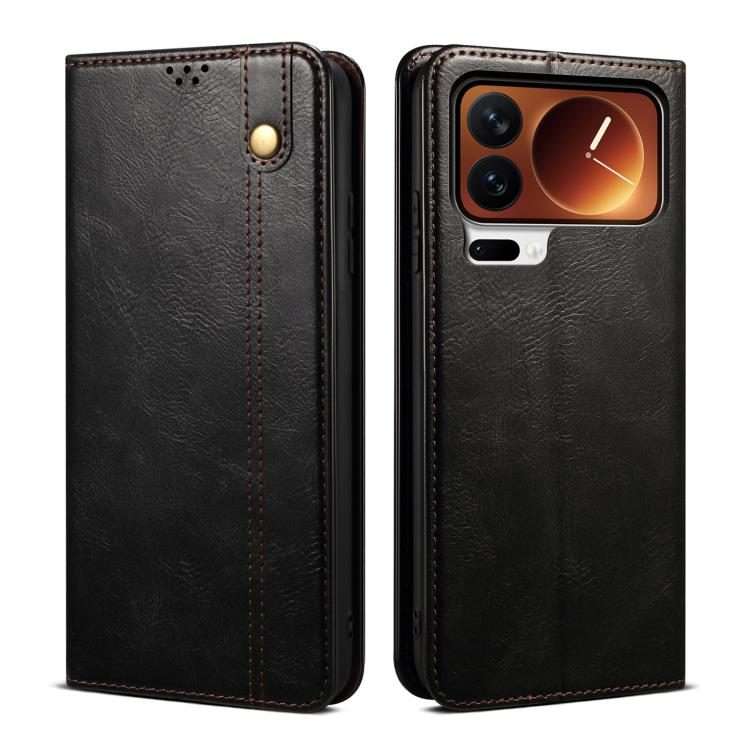 For Xiaomi 17 Pro Max Oil Wax Crazy Horse Texture Leather Phone Case(Black)