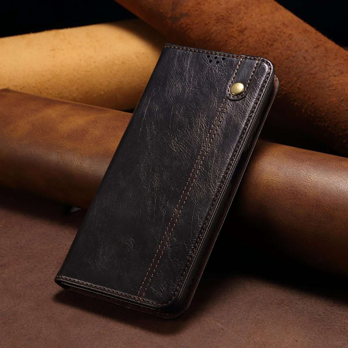 For Xiaomi 17 Pro Max Oil Wax Crazy Horse Texture Leather Phone Case(Black)