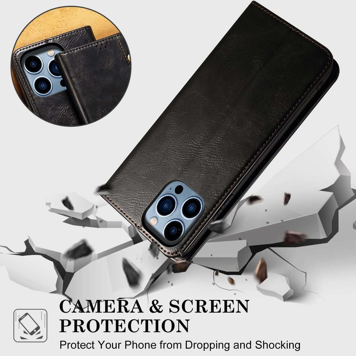 For Xiaomi 17 Pro Max Oil Wax Crazy Horse Texture Leather Phone Case(Black)