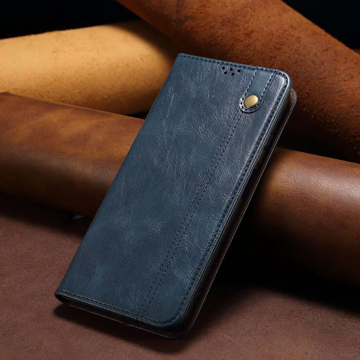 For Xiaomi 17 Pro Max Oil Wax Crazy Horse Texture Leather Phone Case(Blue)