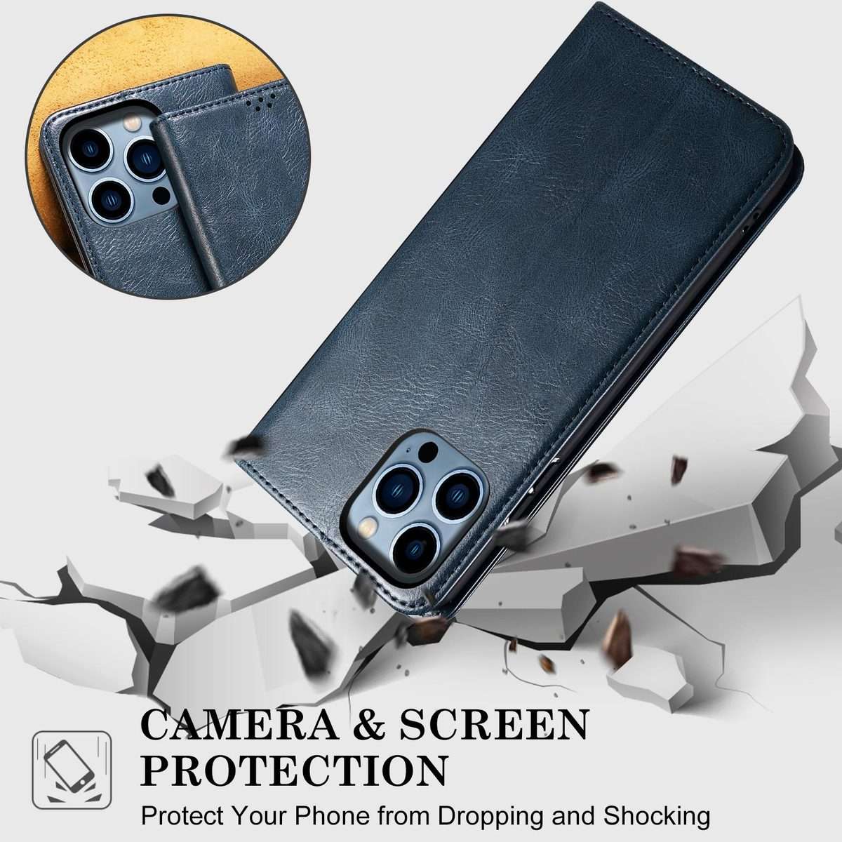 For Xiaomi 17 Pro Max Oil Wax Crazy Horse Texture Leather Phone Case(Blue)
