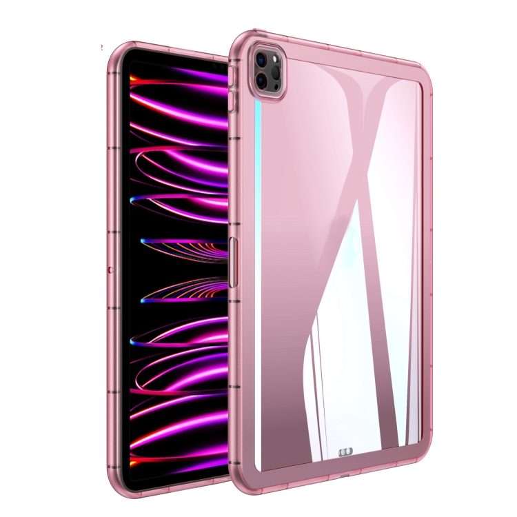 For iPad Pro 12.9 2022 / 2021 / 2020 Clear TPU Tablet Case(Pink)
