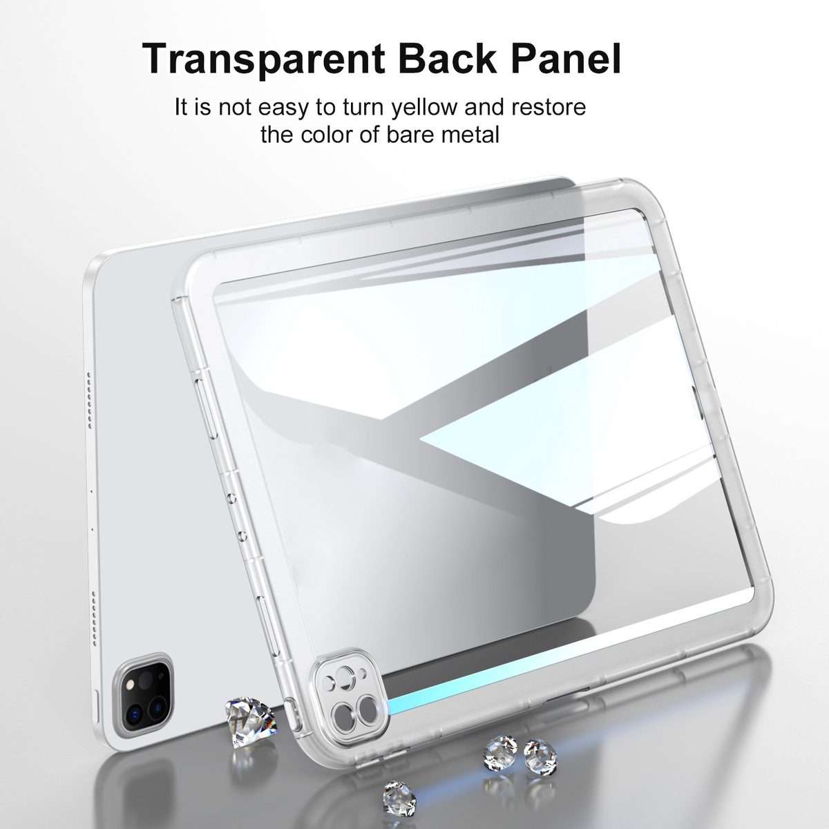 For iPad Pro 11 2022 / 2021 / 2020 Clear TPU Tablet Case(Black)