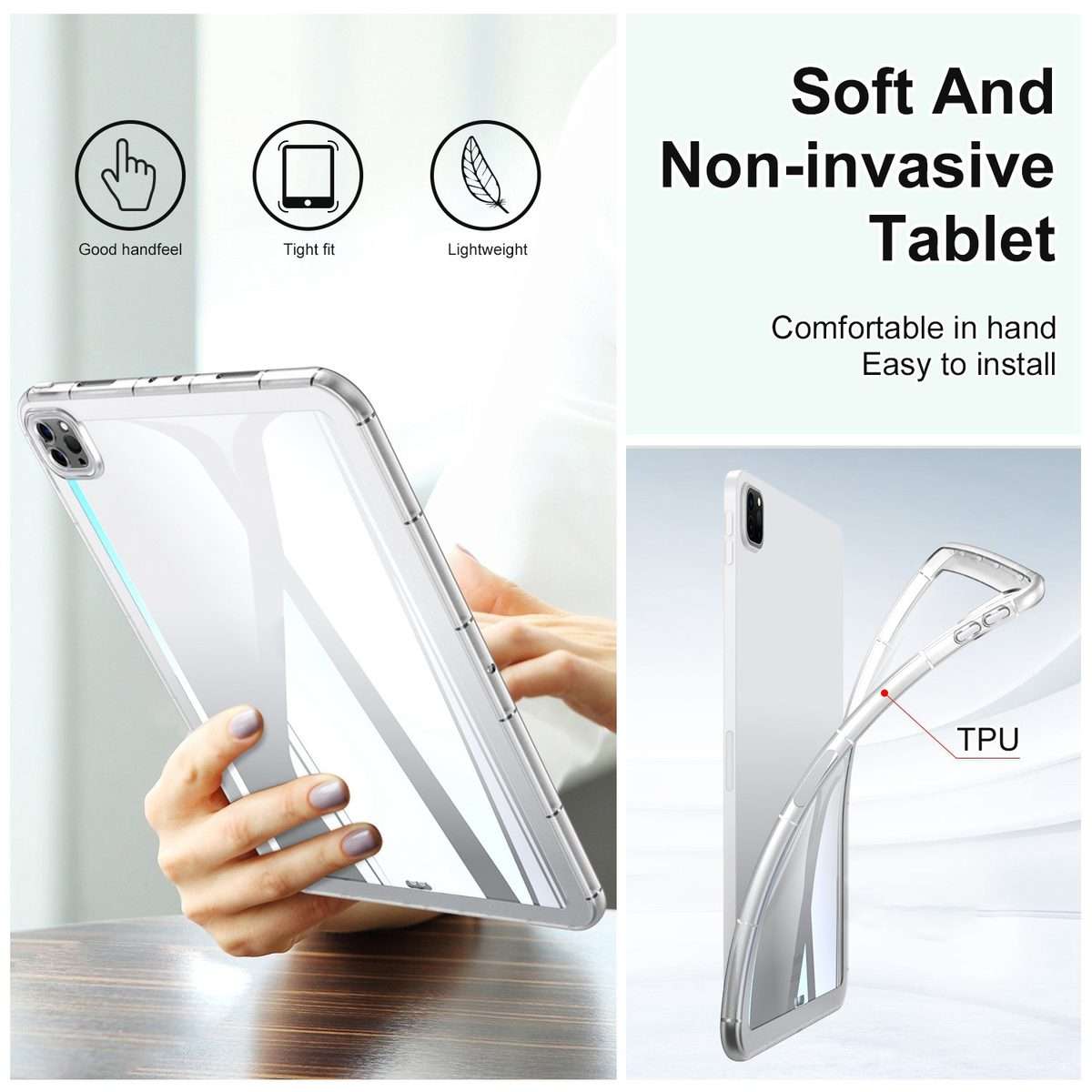 For iPad 2025 / 2022 Clear TPU Tablet Case(Blue)