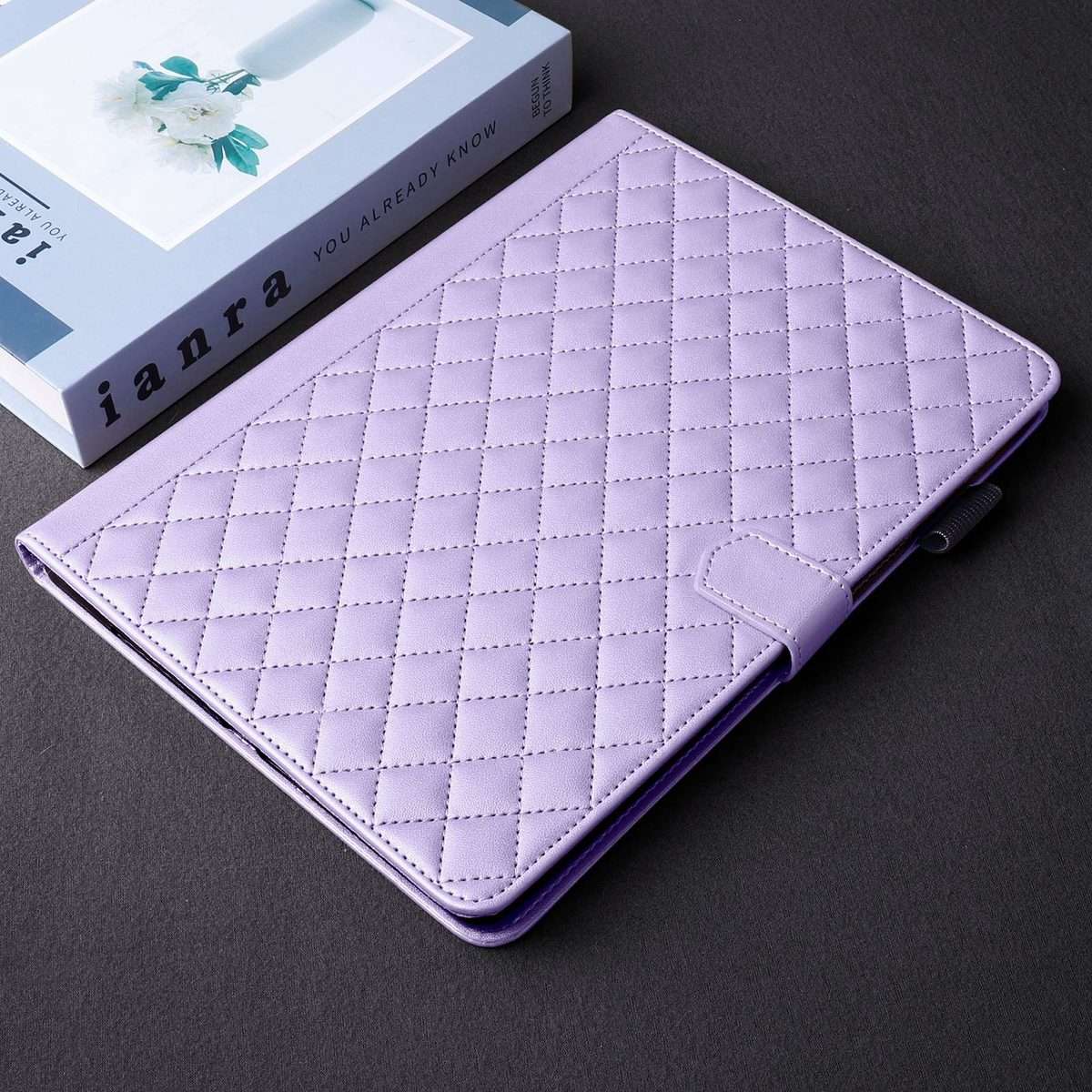 For Samsung Galaxy Tab S9 FE+ / S9+ Rhombus Lattice Leather Tablet Case(Purple)