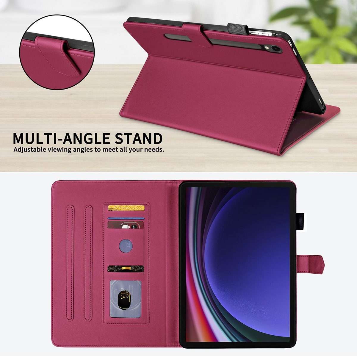 For Samsung Galaxy Tab S10 FE+ Rhombus Lattice Leather Tablet Case(Red)