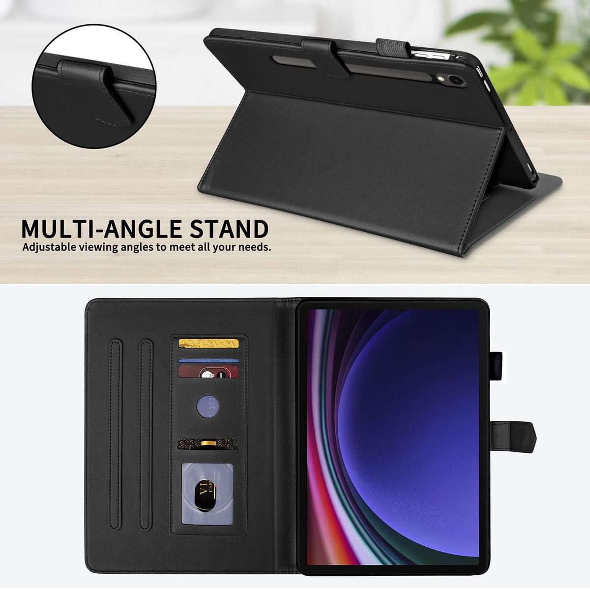 For Samsung Galaxy Tab S10 FE+ Rhombus Lattice Leather Tablet Case(Black)