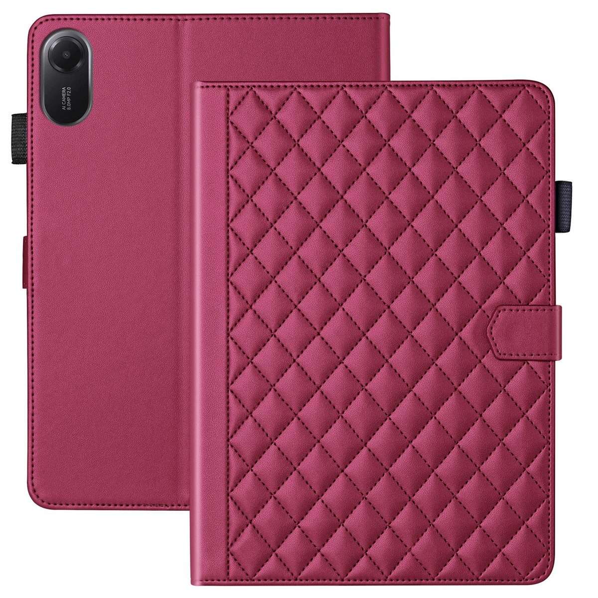For Xiaomi Redmi Pad 2 / Pad SE 2025 Rhombus Lattice Leather Tablet Case(Red)
