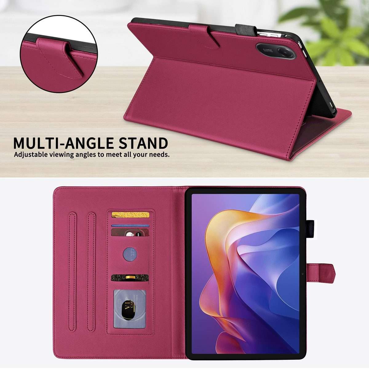 For Xiaomi Redmi Pad 2 / Pad SE 2025 Rhombus Lattice Leather Tablet Case(Red)